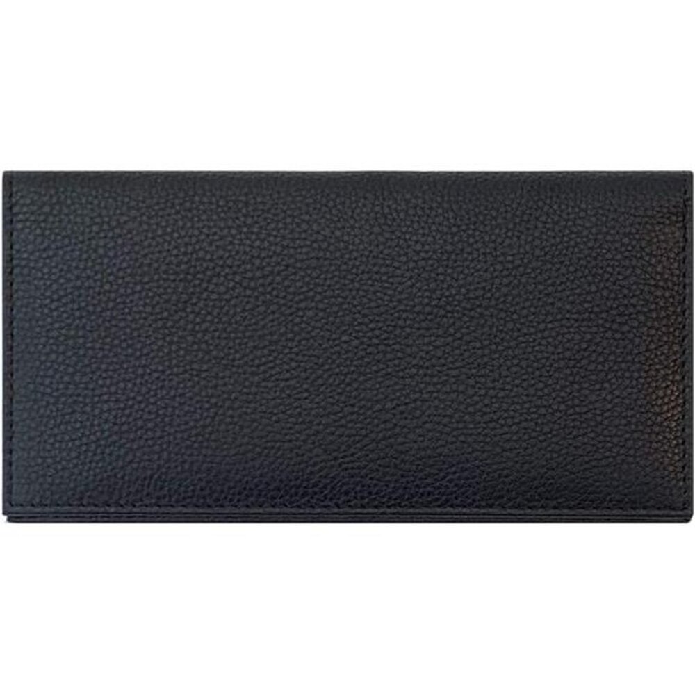 Black Basic Genuine Leather Checkbook Cover For Men & Women